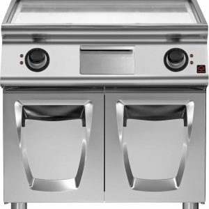 Fry top elettrico su vano con porteversione simplepiastra liscia cromatapotenza 10,8 kw