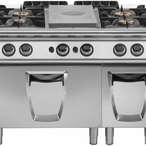 Tuttapiastra gas su forno a gas + 4 fuochi Potenza forno 8 kw totale potenza gas 51 kw