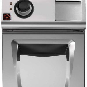 Fry top elettrico su vano con portaversione extremepiastra liscia cromatapotenza 7,5 kw