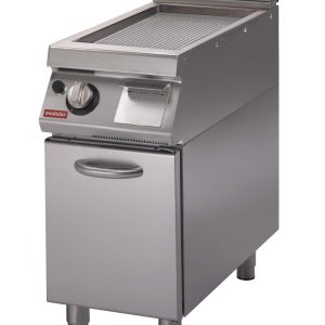 Fry top gas su vano con portepiastra rigata cromata Potenza 7 kw