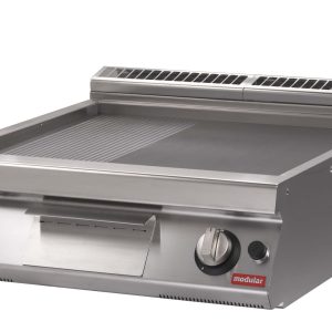 Fry top gasversione toppiastra 2/3 liscia1/3 rigataPotenza 12 kw