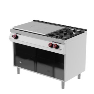 Tutta piastra doppia a gas con 2 fuochi e vano a giorno MODELLO TPG73M0