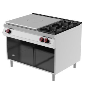 Tutta piastra doppia a gas con 2 fuochi e vano a giorno MODELLO TPG93M0