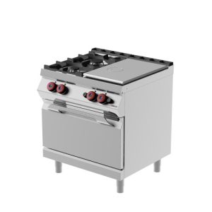 Tutta piastra singola a gas con 2 fuochi e forno a gas MODELLO TPG72ME