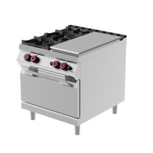 Tutta piastra singola a gas con 2 fuochi e forno a gas MODELLO TPG92ME