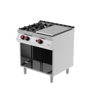 Tutta piastra singola a gas con 2 fuochi e vano a giorno MODELLO TPG72MC