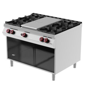 Tutta piastra singola a gas con 4 fuochi e vano a giorno MODELLO TPG93MC