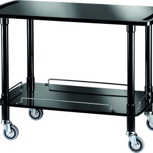 CARRELLO DI SERVIZIO IN LEGNO 110x55 2 PIANI NERO