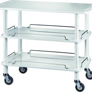 CARRELLO DI SERVIZIO IN LEGNO 110x55 3 PIANI BIANCO