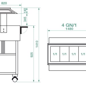 CARRELLO REFRIGERATO LEGNO 3x1/1 WENGE