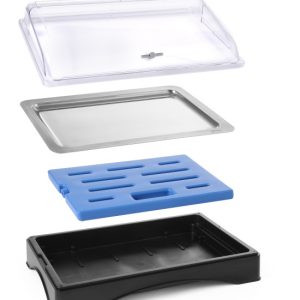 VASSOIO CON PIASTRA REFRIGERANTE ROLLTOP - GASTRONORM 1/1 HENDI SET COMPLETO 555X357X(H)175MM