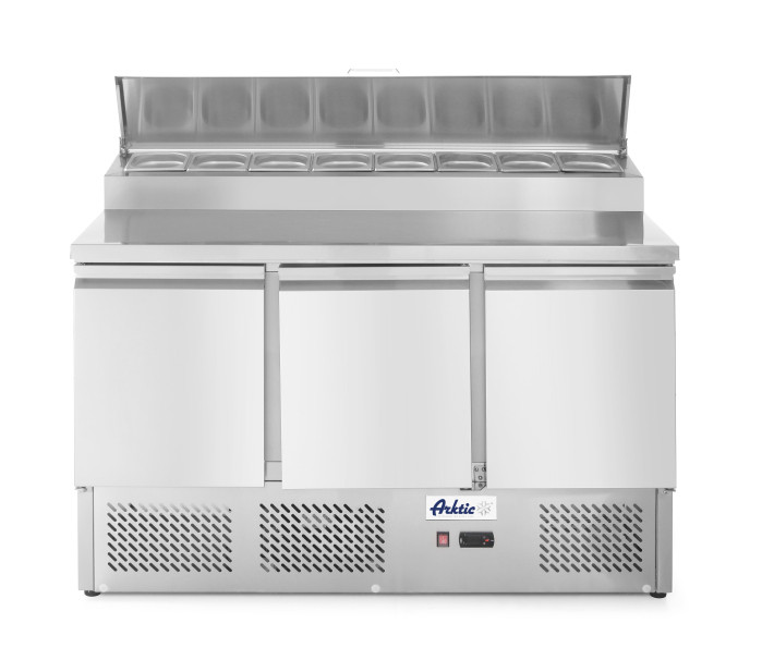 SALADETTE A TRE PORTE CON VETRINETTA GN 380L -2/8?C 230V/310W R600A 1365X700X(H)1055MM