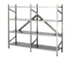 SCAFFALE INOX DOPPIO 4 PIANI LISCI  mm. 2410x600x1988h