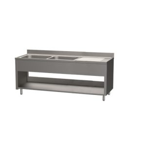Lavatoio basic a giorno 2 vasche e gocciolatoio ILSA inox MODELLO LBAG670011 1400x600x850