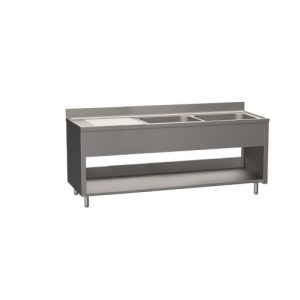 Lavatoio basic a giorno 2 vasche e gocciolatoio ILSA inox MODELLO LBAG670012 1400x600x850